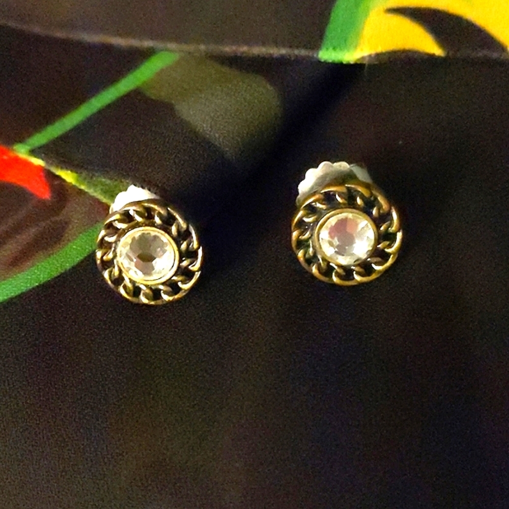 Lia Sophia Chained Stud Crystal Earrings